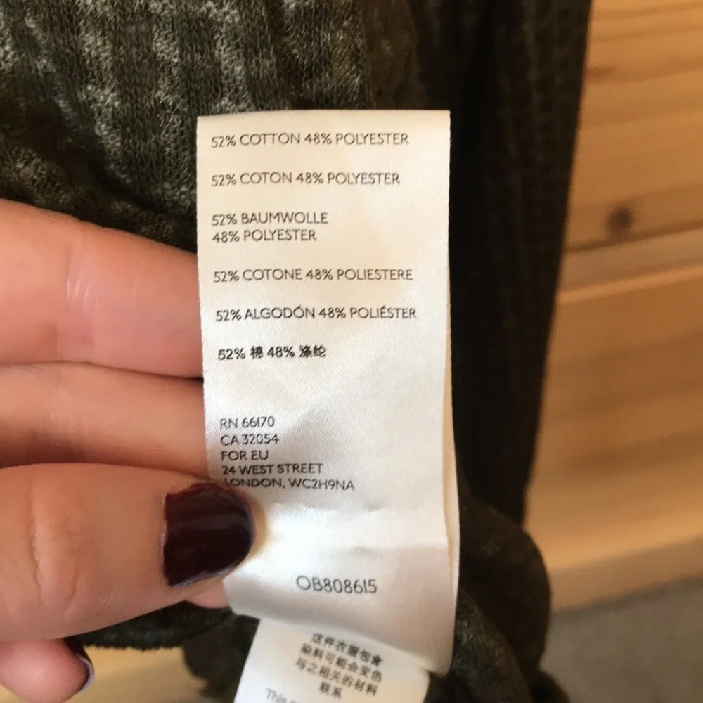 Free People South Side Thermal Top Green Size Small